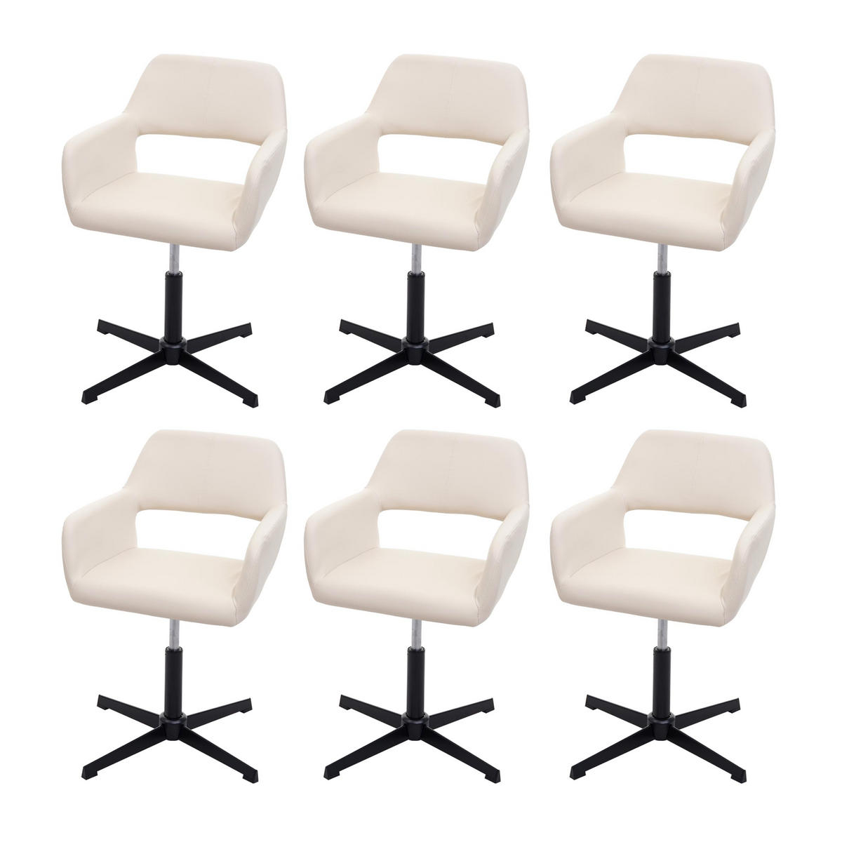 ESSZIMMERSTUHL Cremeweiß 6er-Set - Weiß, Textil (65/89/65cm) - MCW