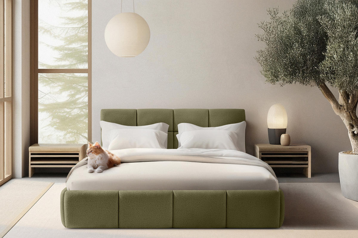 POLSTERBETT ALTOS, grün - Grün, Holz/Holzwerkstoff (160/200cm) - KONSIMO®