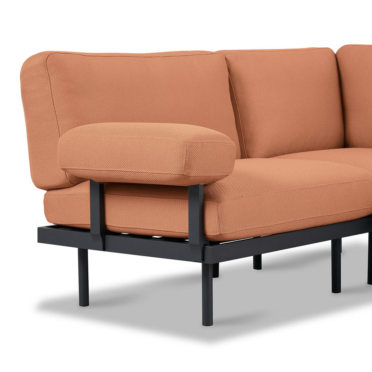 OUTDOOR-ECKSOFA - Rosa, Textil/Metall (186/80/186cm) - home24