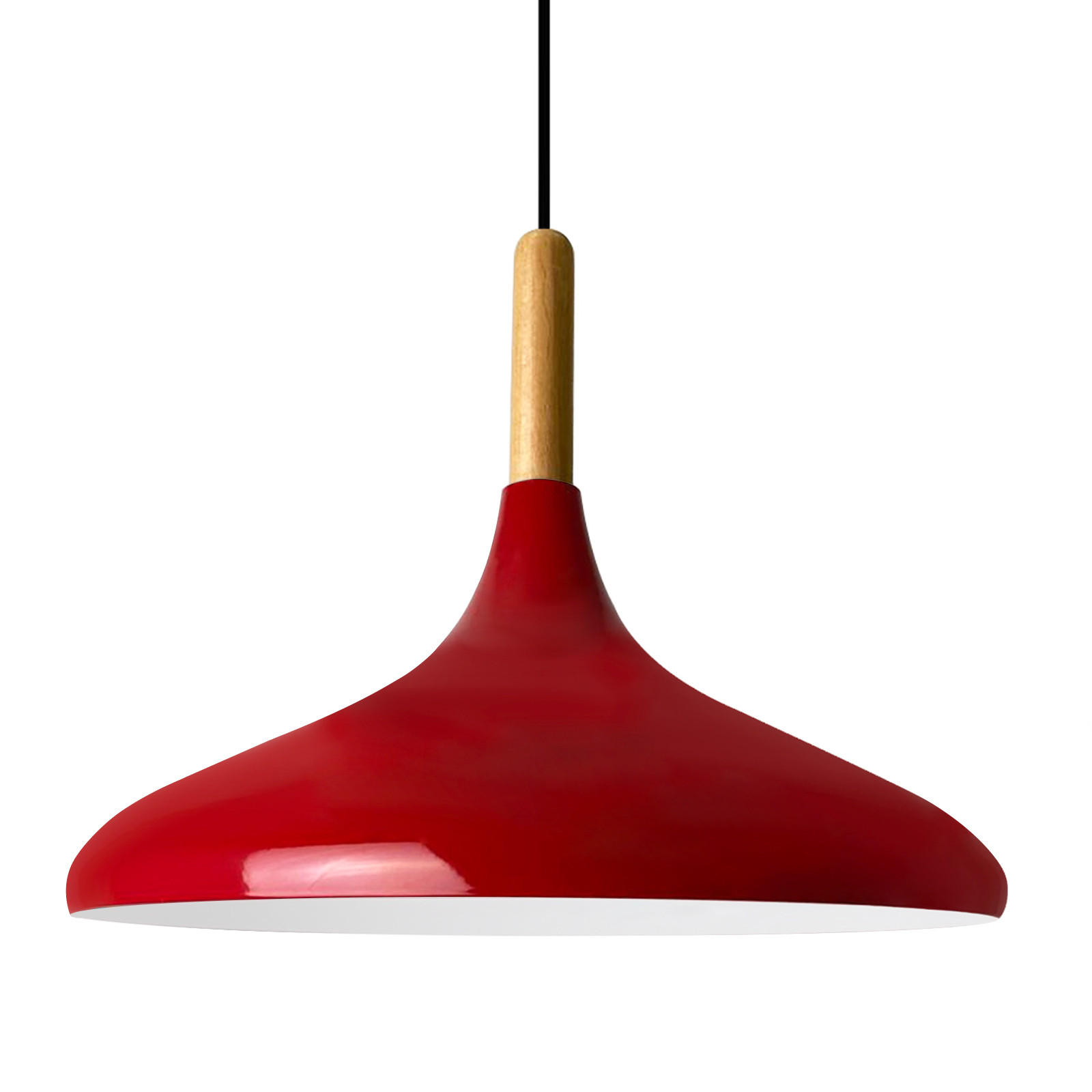 PENDELLEUCHTE Champion aus Holz 35/30 cm - Rot, Metall (35/30cm) - Bamyum