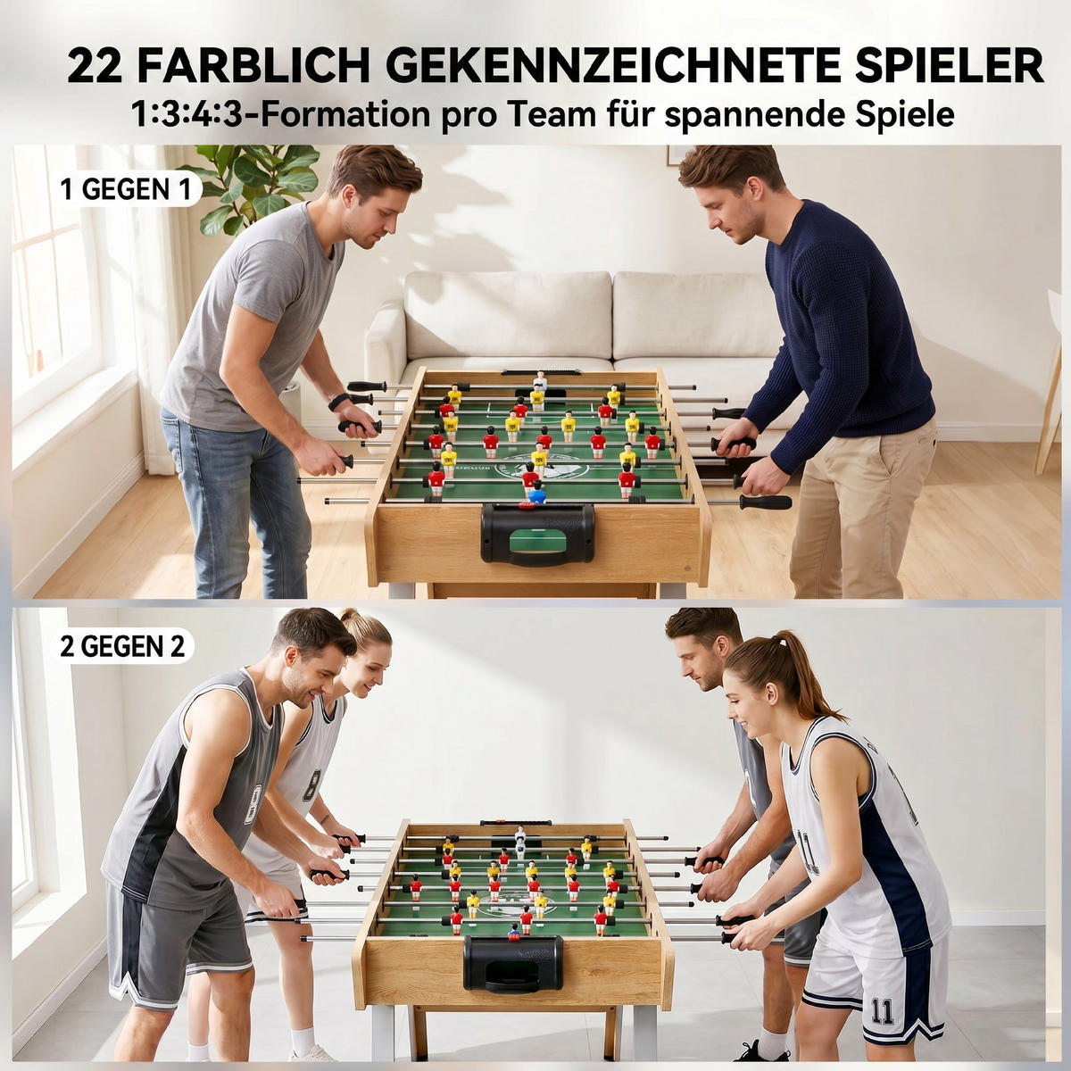 TISCHKICKER MDF Kunststoff Naturholz - Naturfarben, Holzwerkstoff (87/77/121cm) - SPORTNOW