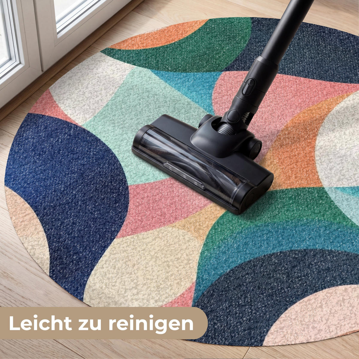 ROHOŽKA Abstraktní - modrá - růžová 90x90 cm - různobarevná, textil/umělá hmota (90/0.4cm) - MuchoWow