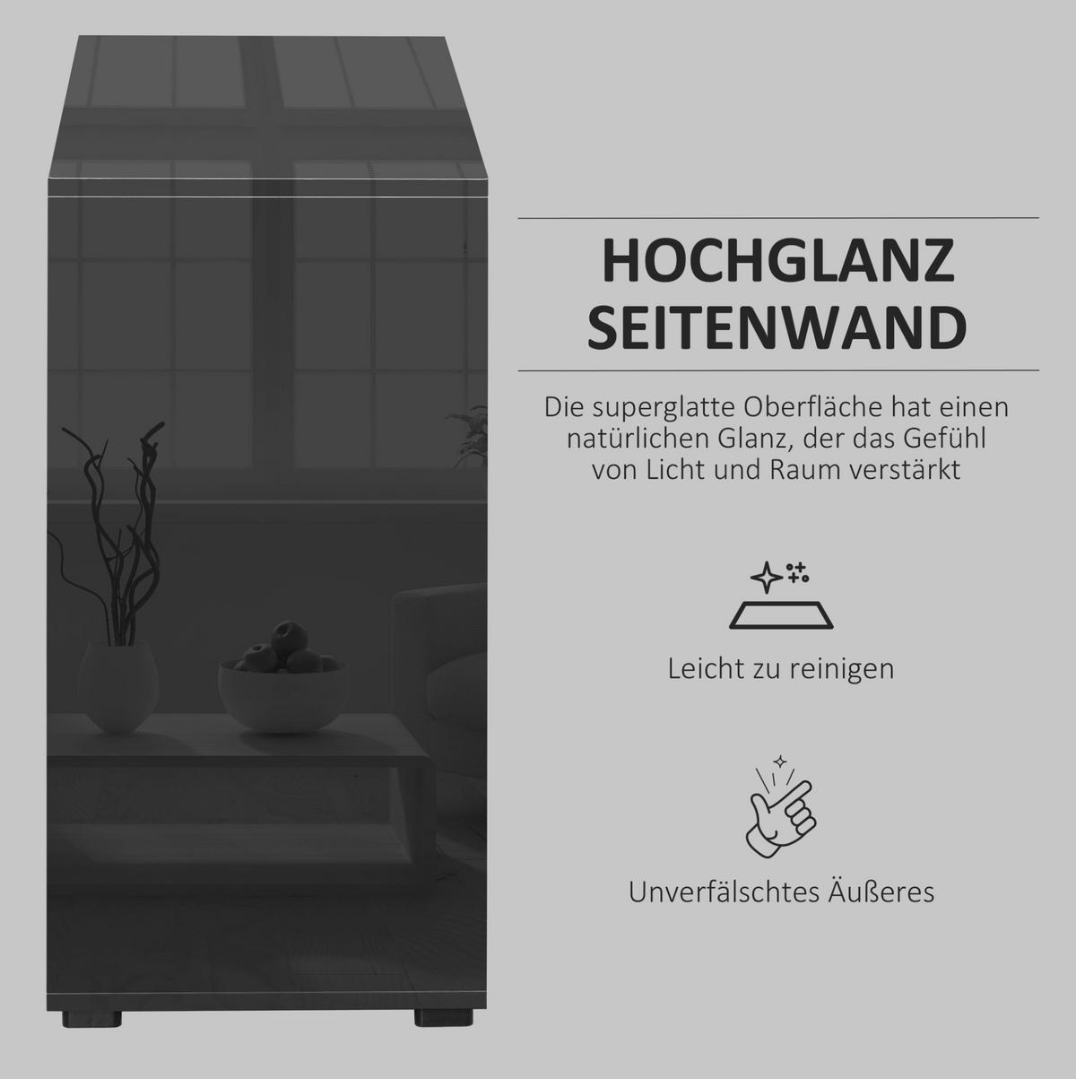SIDEBOARD 79/36/74 cm mit 2 Türen & 2 Schubladen in Schwarz - Schwarz, Holzwerkstoff (79/74/36cm) - BEAOK