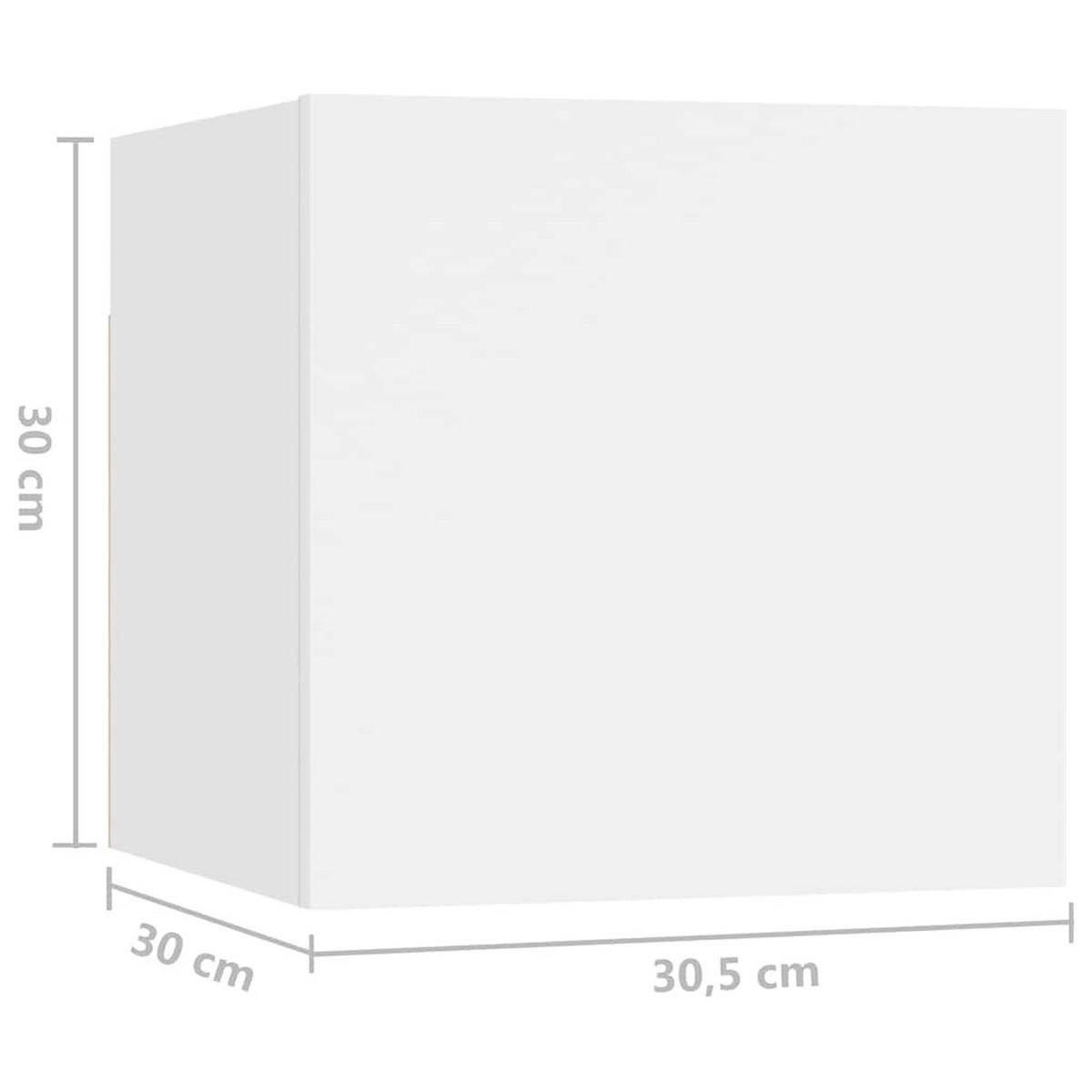 NACHTTISCHE Reichlich Stauraum 2-teilig 30.5/30/30 cm Weiß Holzwerkstoff - Weiß, Holzwerkstoff (30/30/30.5cm) - vidaXL