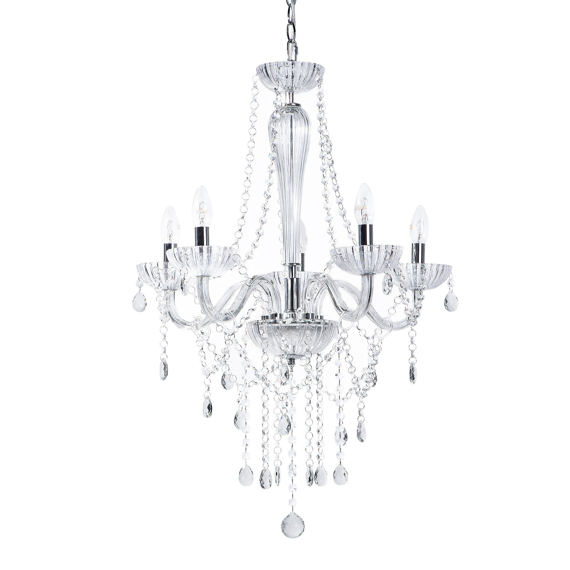 KRONLEUCHTER Locone 55/55/185 cm - Transparent, Metall (55/55/185cm) - Beliani