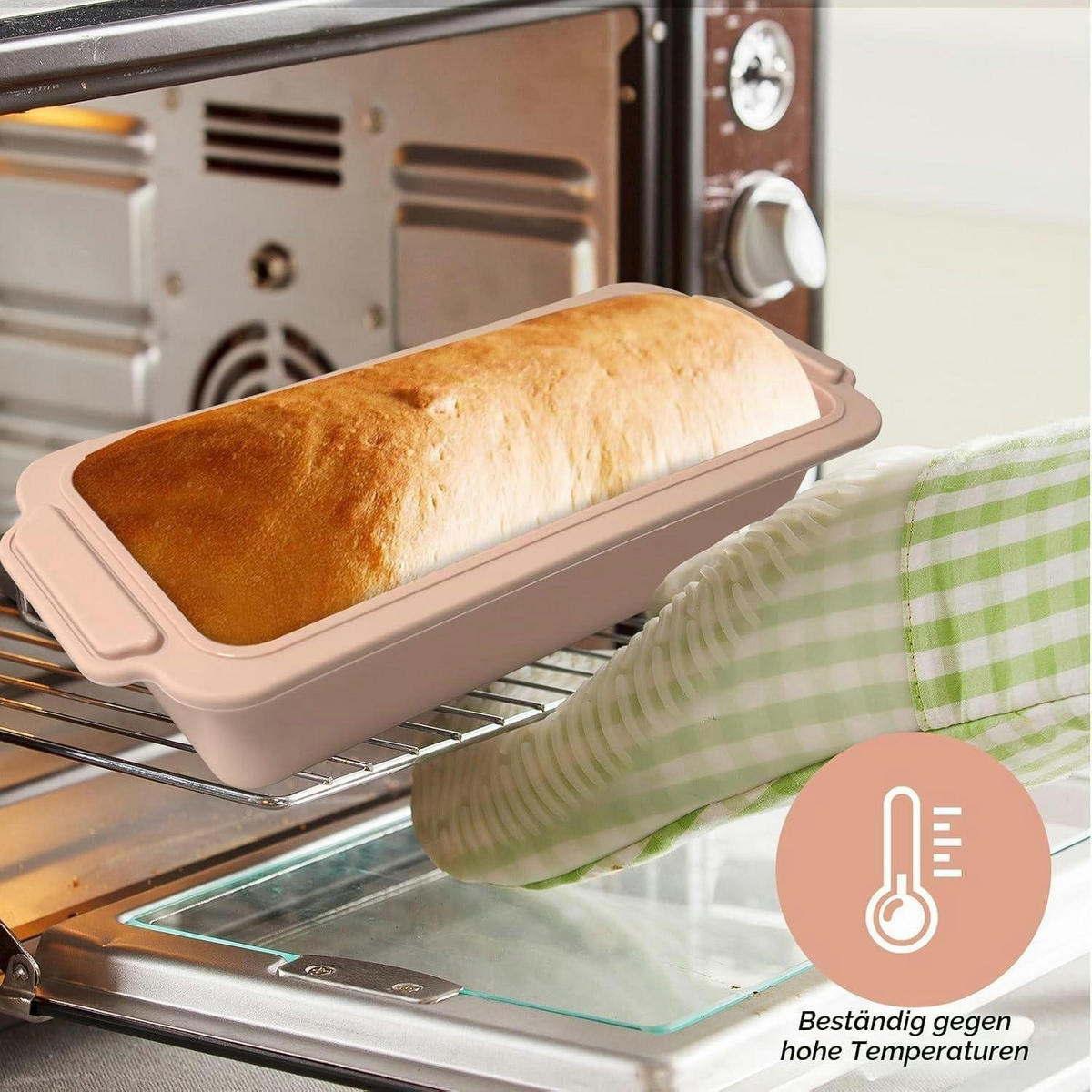 BROTBACKFORM Silikon 28 x 12 x 6.5 cm Rosa - Rosa, Kunststoff (12/6.5/28cm)