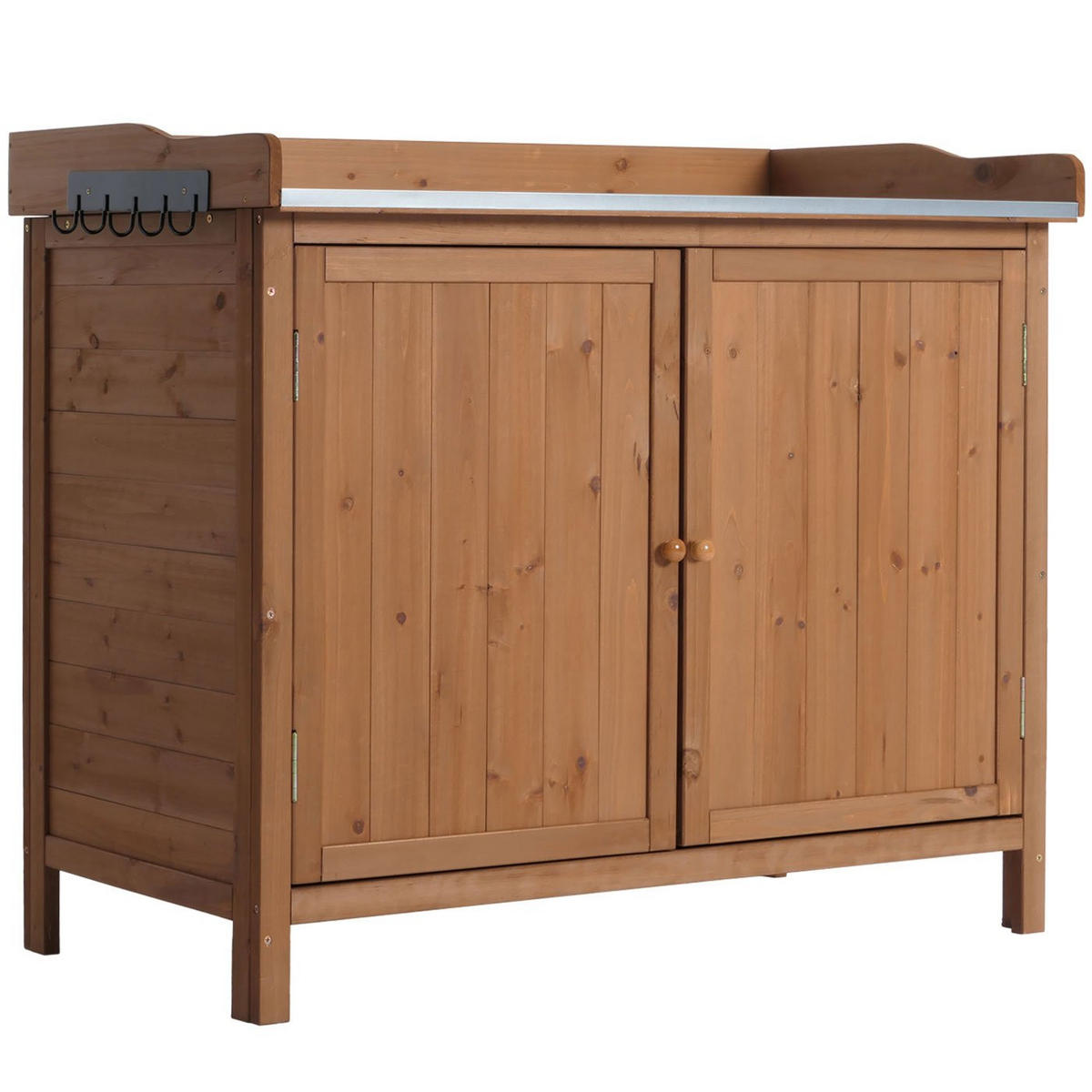 GARTENSCHRANK mit Arbeitsplatte 86x104x52cm Outdoor Tanne Holz Braun - Braun, Holz (104/86/52cm) - PROREGAL