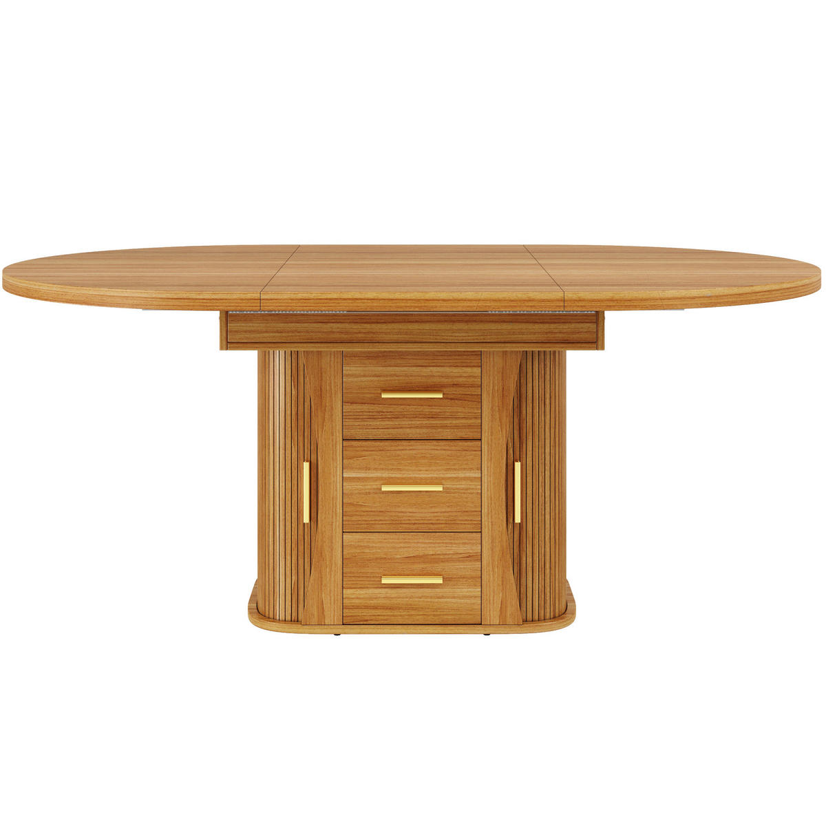 TISCH ausziehbar 118-158 x 118 x 77 cm MDF Walnut - Braun, Holzwerkstoff (158/118/77cm) - Meubliv