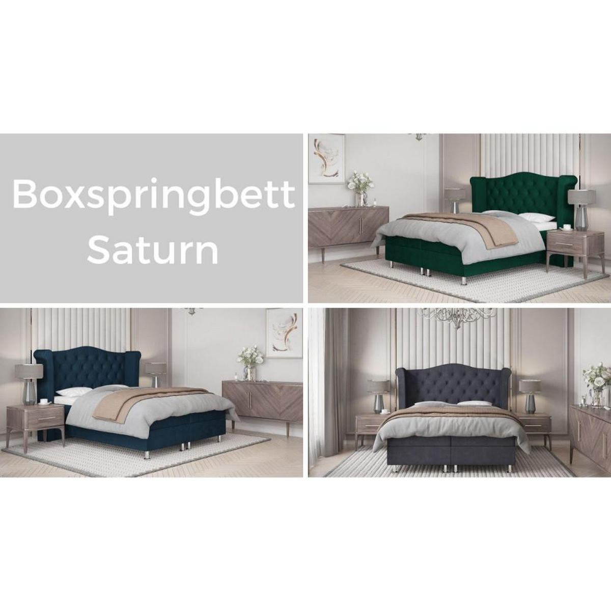 BOXBETT Saturn Bonellfederkern inkl. 7-Zonen Topper T-30 - BOXBETT mit Bettkasten - Grün, Holz/Holzwerkstoff (140/200cm) - Best For Home