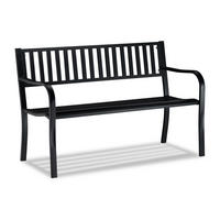 GARTENBANK - Schwarz, Metall (127.5/82/59.5cm) - Relaxdays