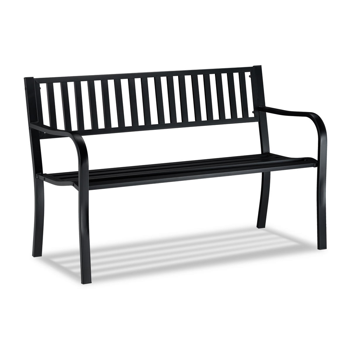 GARTENBANK - Schwarz, Metall (127.5/82/59.5cm) - Relaxdays