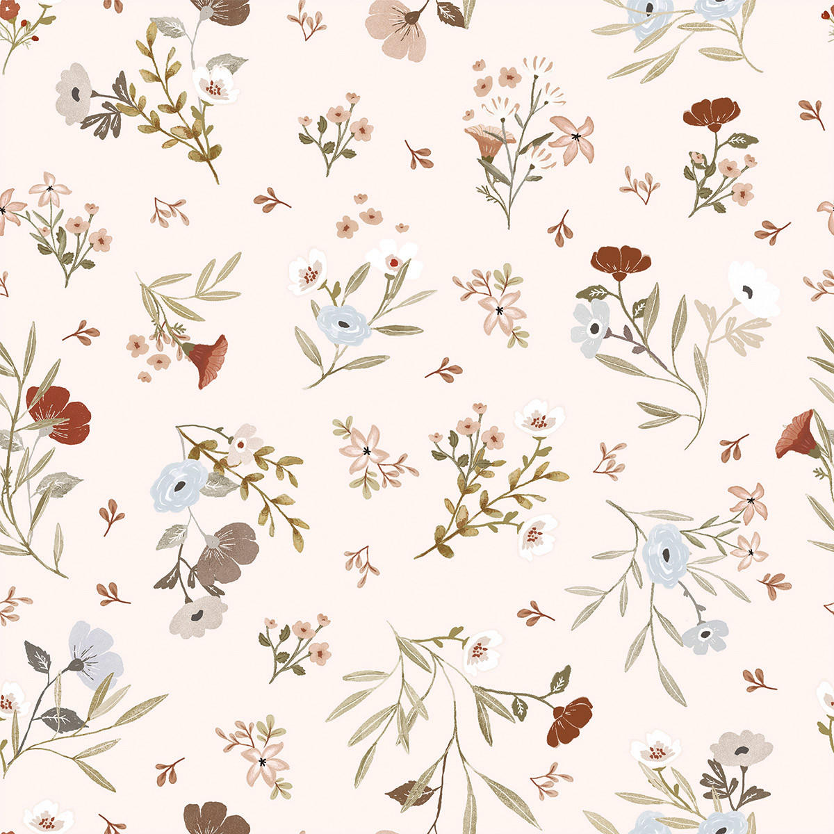 VLIESTAPETE Lilydale Blumen 50 cm x 10 m, hellrosa - Pink/Hellrosa, Papier (50/1000cm) - Lilipinso