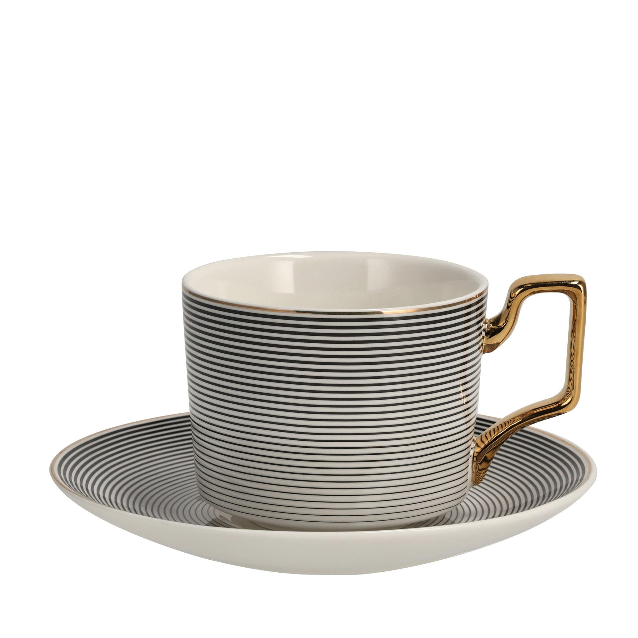 TASSE MIT UNTERTASSE Astar - Schwarz, Keramik (0.24L) - home&you