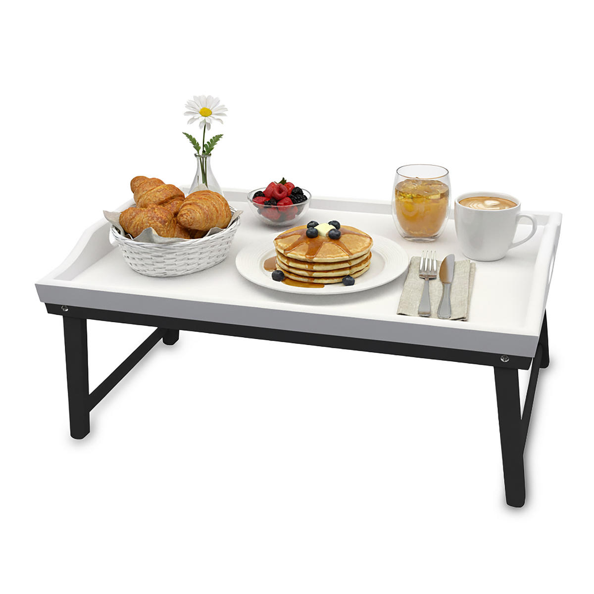 NOČNÝ stolík - biela, drevo - Relaxdays