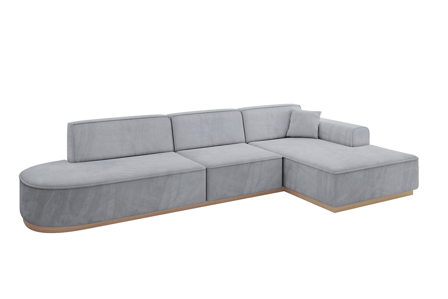 ECKSOFA Ottomane Rechts IREA-L2 - 327x165x80 cm Grau - Titanfarben, Holzwerkstoff/Textil (327/165cm) - ALTDECOR