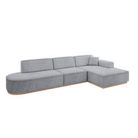 ECKSOFA Ottomane Rechts IREA-L2 - 327x165x80 cm Grau - Titanfarben, Holzwerkstoff/Textil (327/165cm) - ALTDECOR
