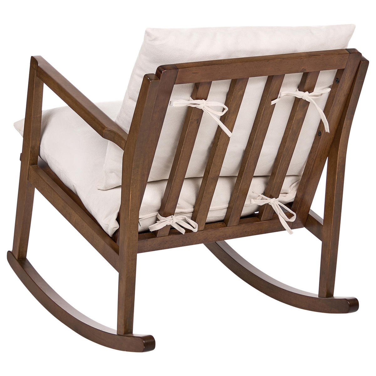 HOUPACÍ KŘESLO Dřevo Hnědé/Světle béžové Kjevik - hnědá/béžová, textil (65/75/75cm) - Beliani