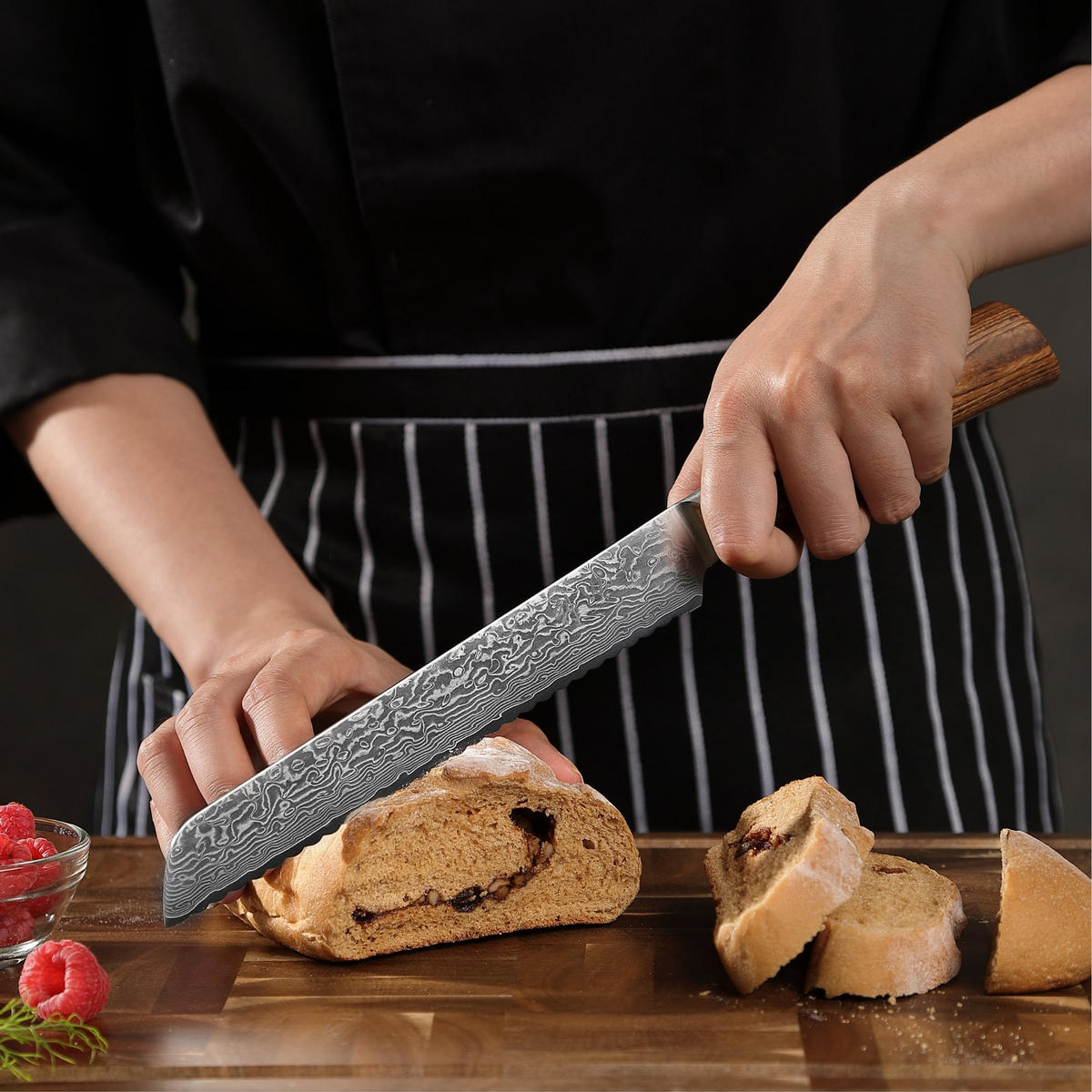 BROTMESSER 20 cm - Braun, Holz/Metall (34cm) - Wakoli