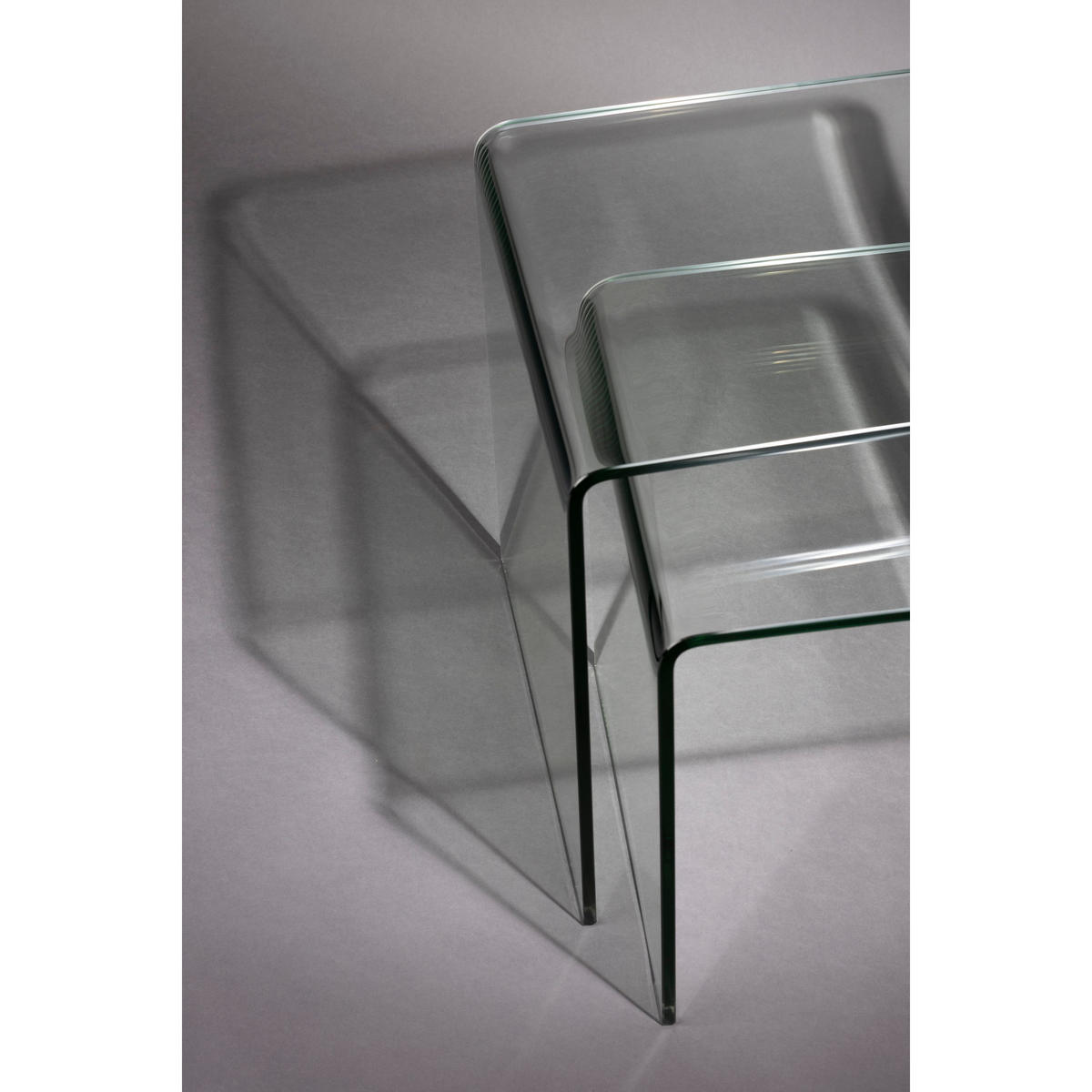 BEISTELLTISCH Vetro 2er-Set Transparent - Klar, Glas (40/45/45cm) - Dutchbone
