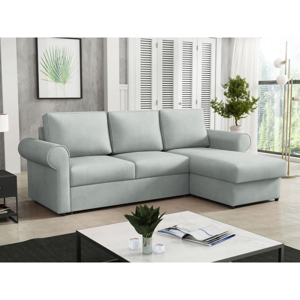 Thumbnail - Mirjan24 Ecksofa, Hellgrau, Textil, Kiefer, L-Form,L-Form, 246x155 cm, Wohnzimmer, Sofas & Couches, Wohnlandschaften, Ec...