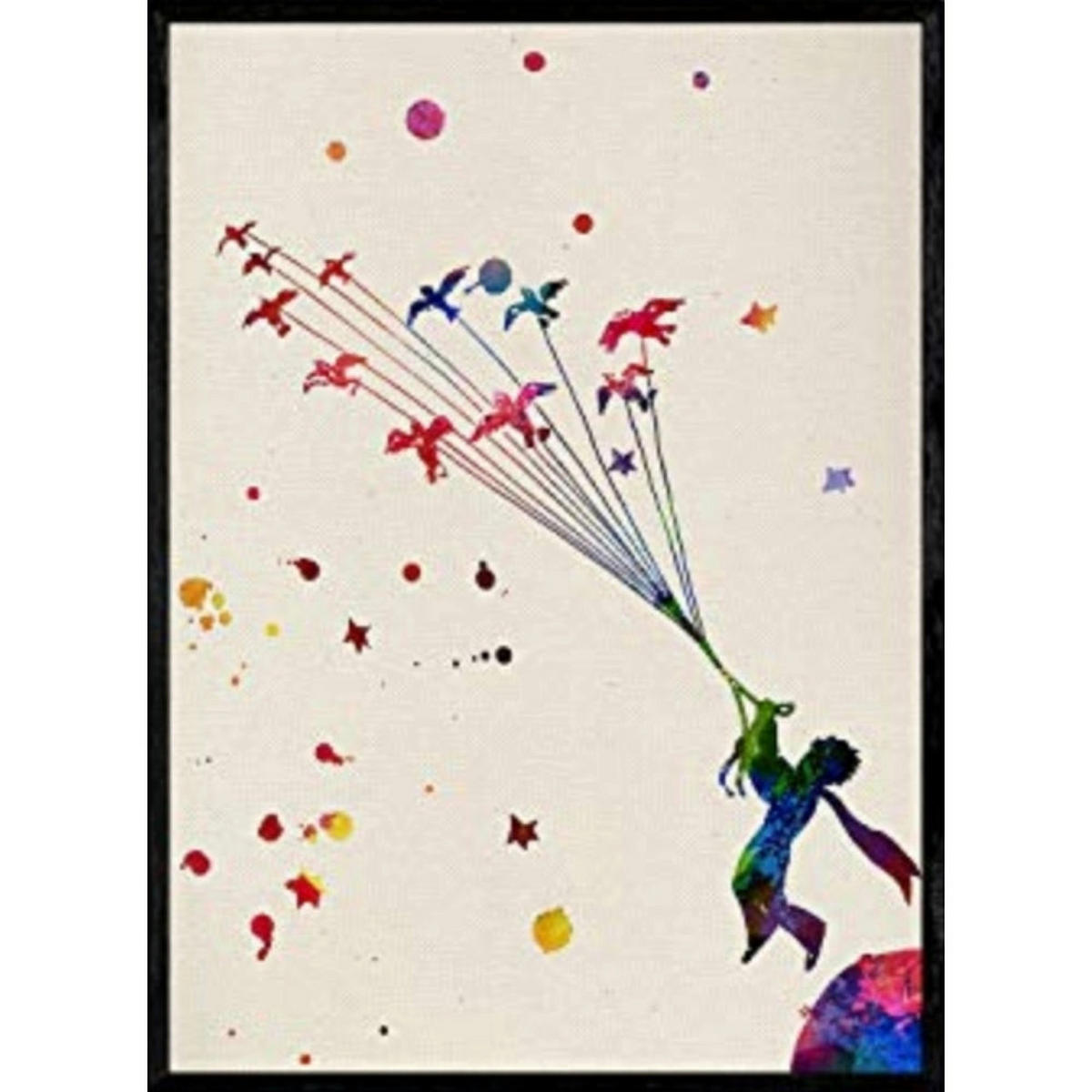 POSTER Der Kleine Prinz A4 Schwarzer Rahmen - Schwarz, Papier (29.7/5/21cm) - Nacnic