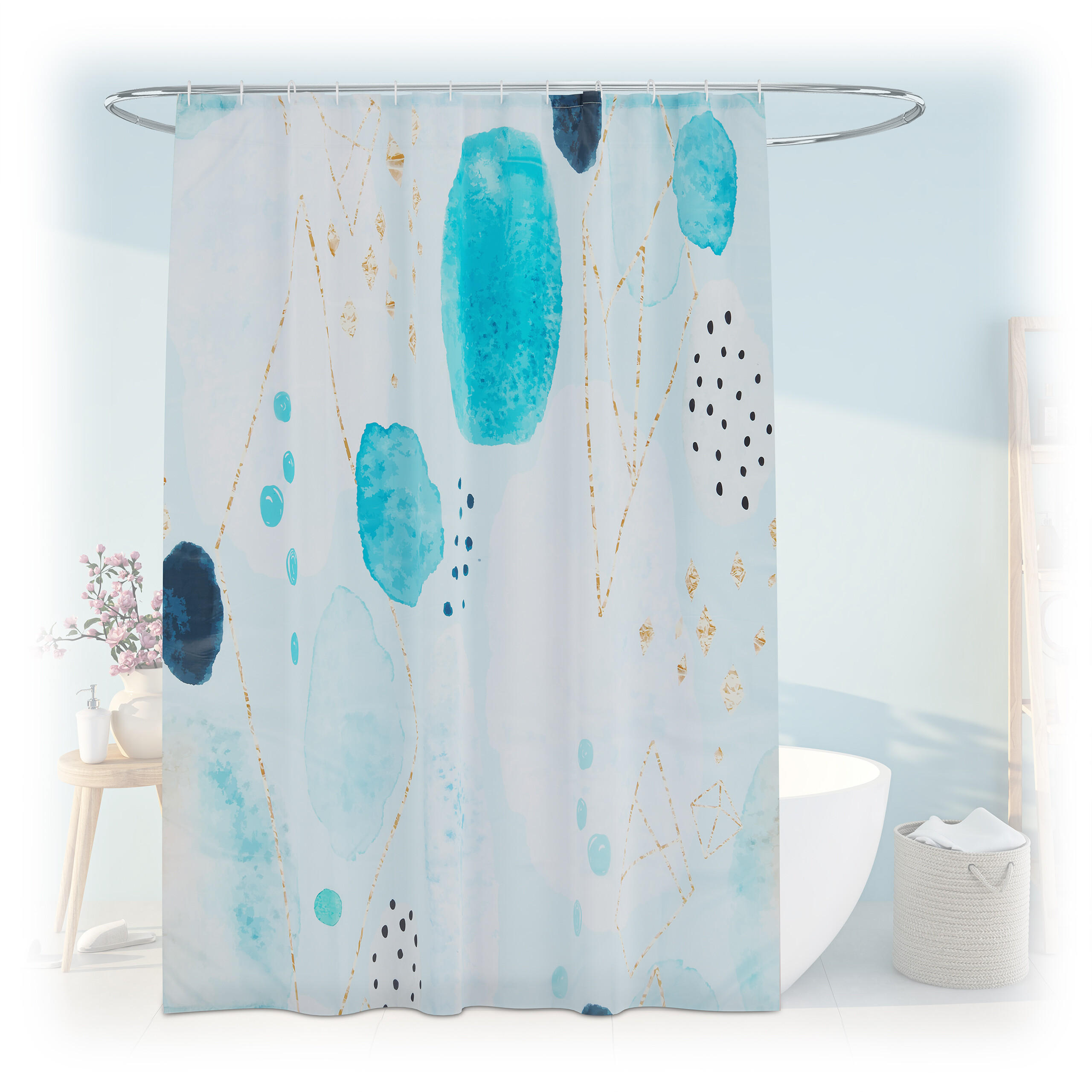 DUSCHVORHANG - Multicolor, Textil (180/0.1cm) - Relaxdays