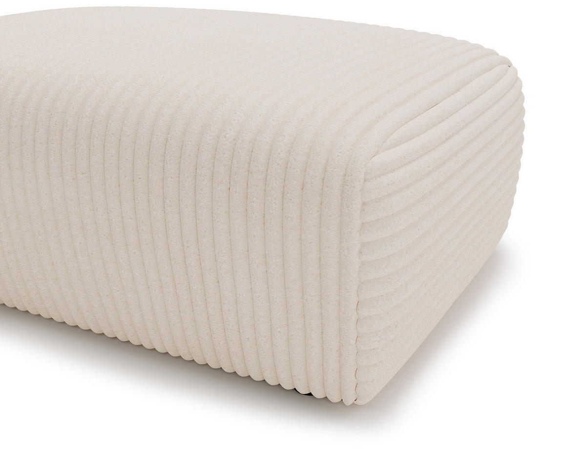 POLSTERHOCKER - Cord - Creme/Schwarz, Kunststoff/Textil (110/40/72cm) - home24