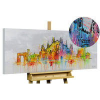 RUČNĚ MALOVANÝ AKRYLOVÝ OBRAZ ŠEDÝ, 120/60 CM - šedá, dřevo/textil (120/60cm) - KUNSTLOFT