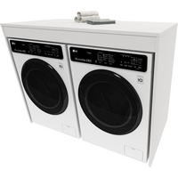 WASCHMASCHINENSCHRANK für Waschmaschine & Wäschetrockner Weiß 129/97/61 - Weiß, Holzwerkstoff (129/97/61cm) - RAUMHIRSCH FURNITURE