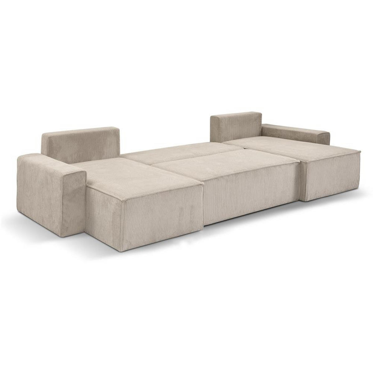 WOHNLANDSCHAFT Hektor U mit Schlaffunktion beige - Beige, Textil (377/94/152cm) - Beautysofa