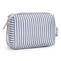 KULTURBEUTEL Graublaue Streifen 17 x 8 x 12 cm - Multicolor, Textil (8/12/17cm)