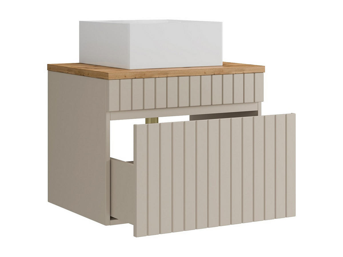 EINZELWASCHTISCH - 60cm x 46cm - MDF - beige - SATARA - Beige, Holz (60/46/46cm) - Vente-Unique
