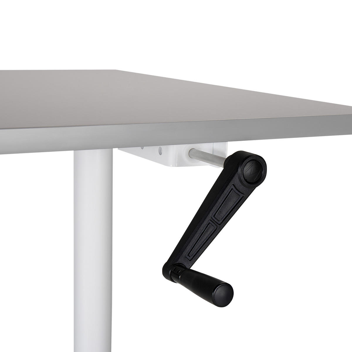 SCHREIBTISCH grauweiß 160/72 cm manuell höhenverstellbar Destin IV - Weiß/Grau, Holz (72/160/74cm) - Beliani