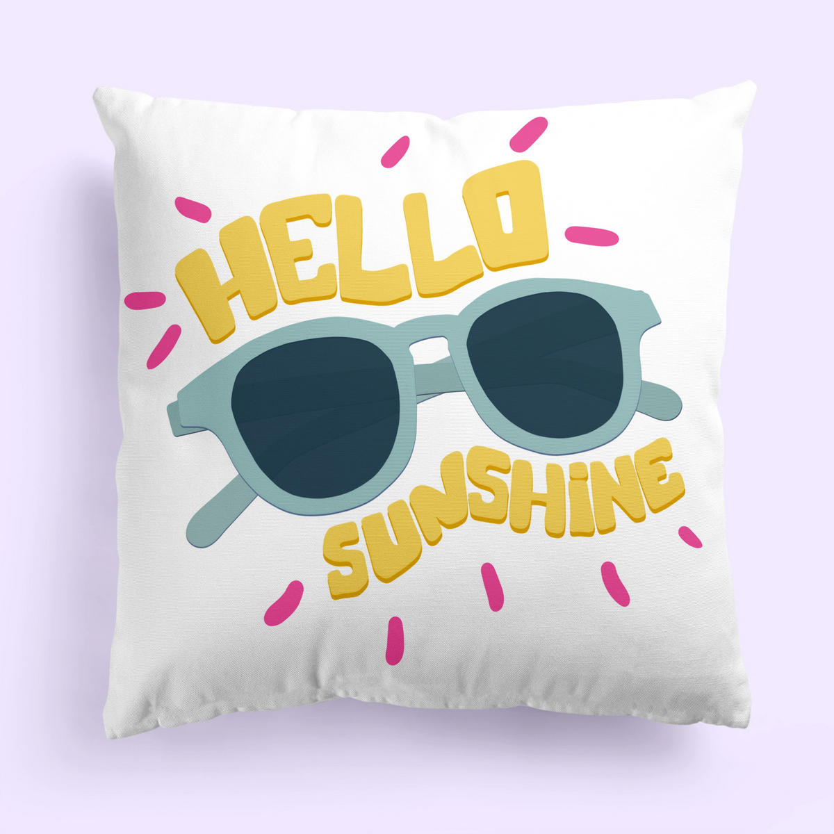 KISSENBEZUG dekorativ hello sunshine 50x50 cm (2er pack) mehrfarbig - Multicolor, Textil (50/50cm) - Happy Friday