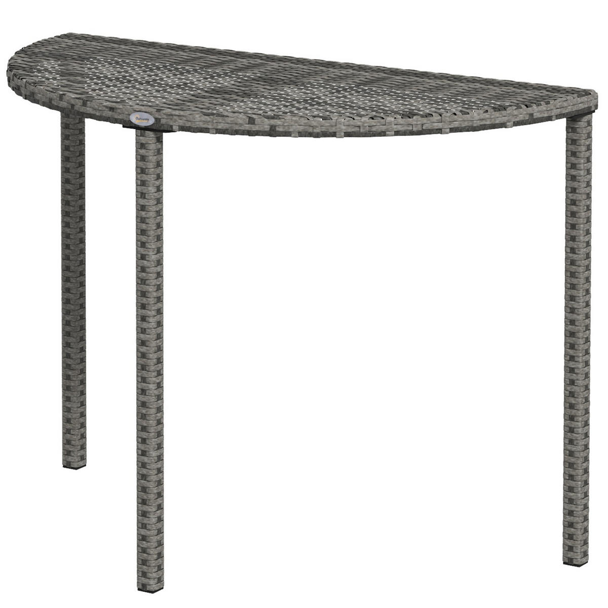 BALKONTISCH DE-06638 halbrund & wetterfest Grau - Grau, Kunststoff/Metall (100/50/74cm) - ComfortXL