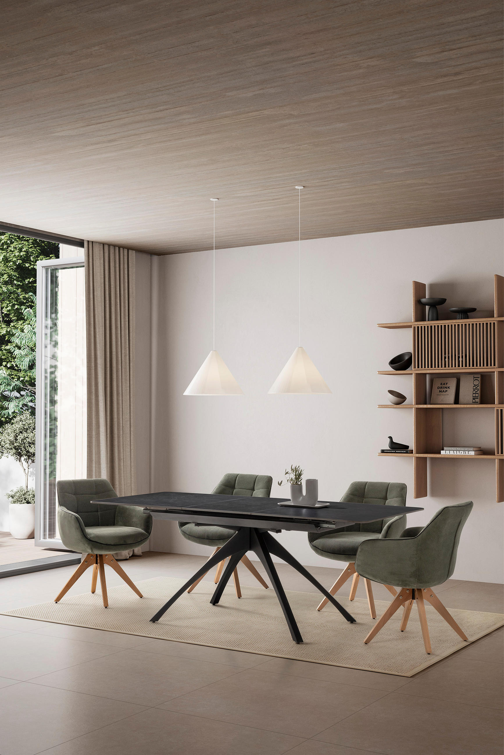 Thumbnail - Drawer Esstisch, Grau, Stein, 85x76x150 cm, Esszimmer, Tische, Esstische