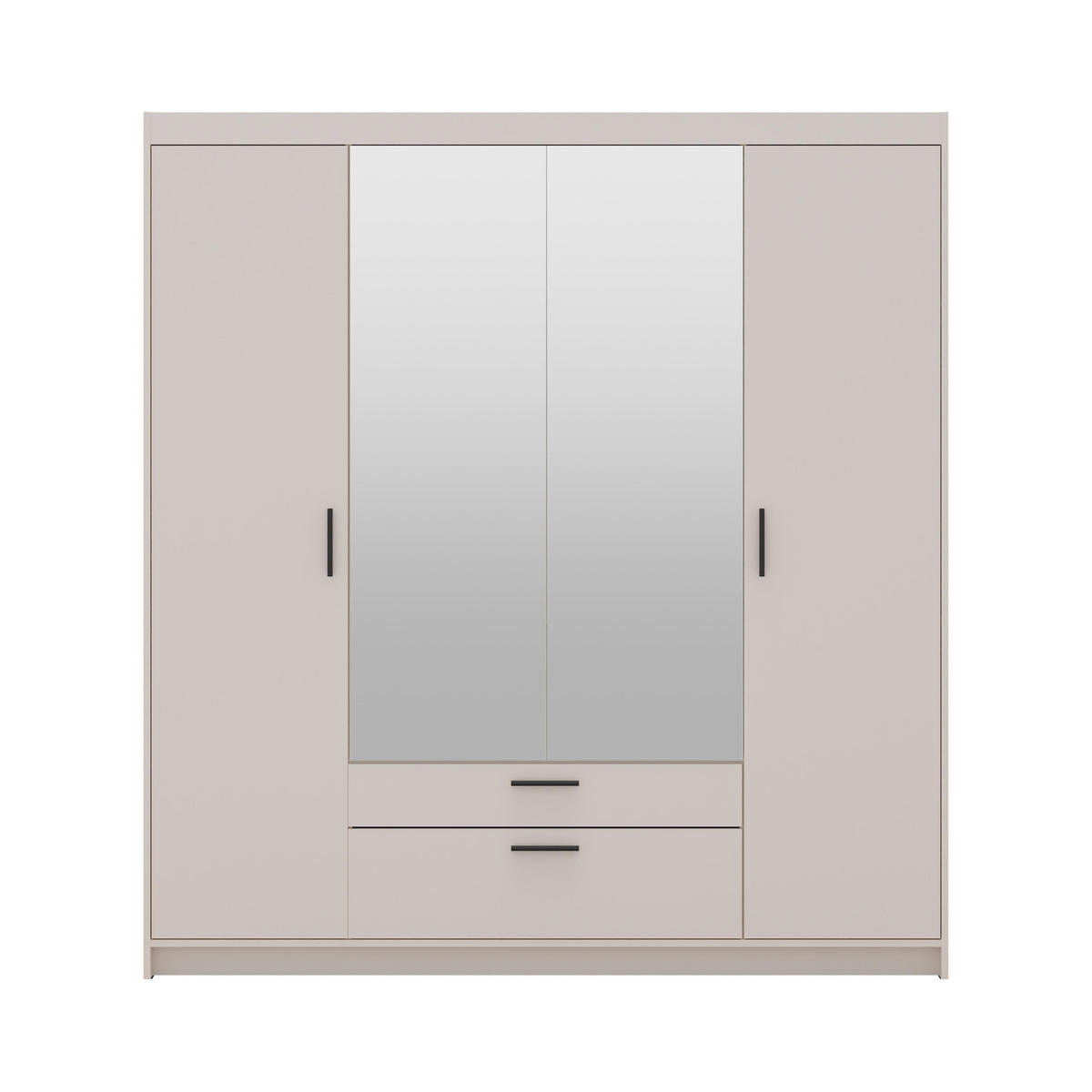 KLEIDERSCHRANK Storicos Beige 176,3/190,5/53 cm - 4T2S Modern mit Schubladen und Spiegel - Beige, Holzwerkstoff/Kunststoff (176.4/190.6/53cm) - AX Living