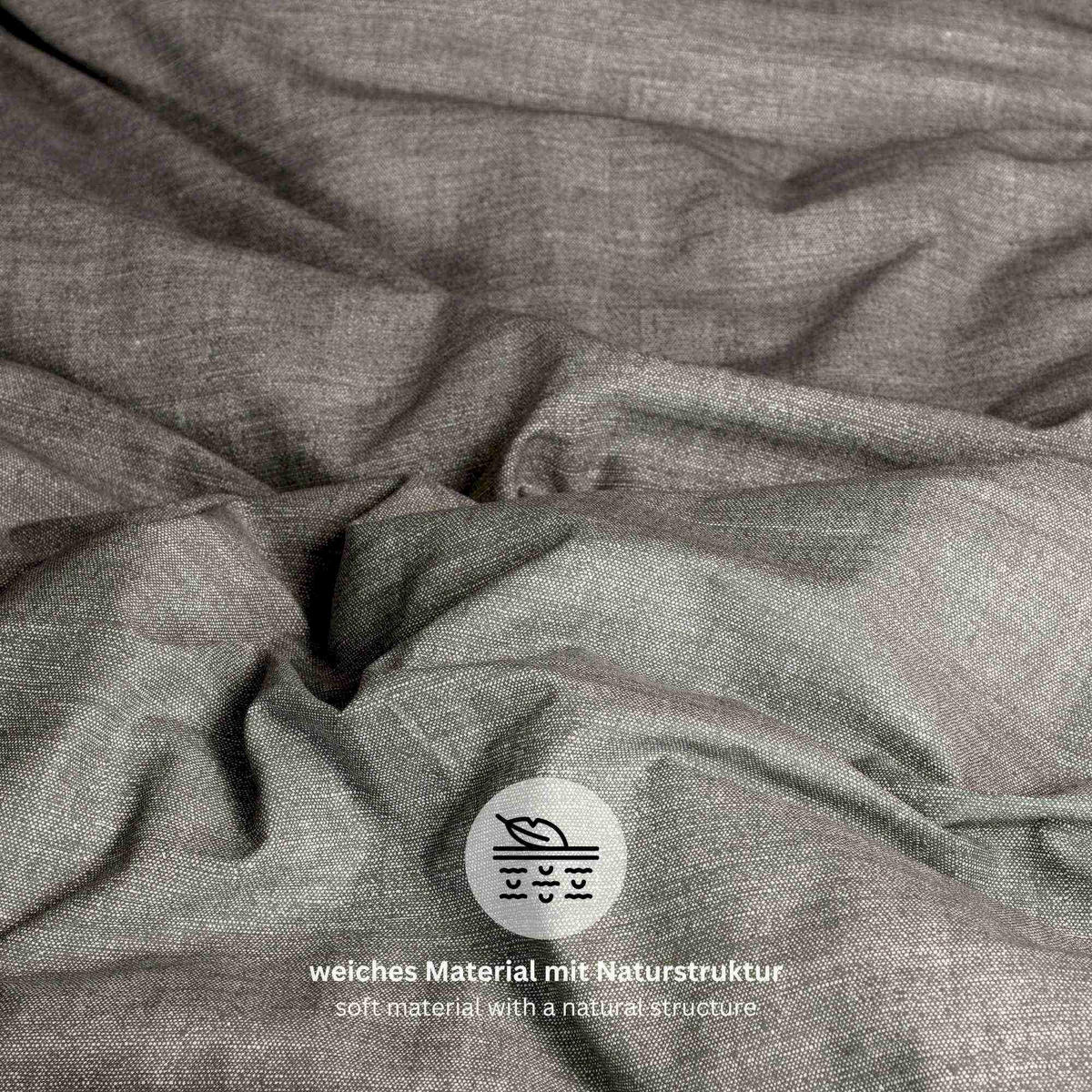 RENFORCE BETTWÄSCHE HARP 2er Set - Anthrazit, Textil (135/200cm) - Esprit