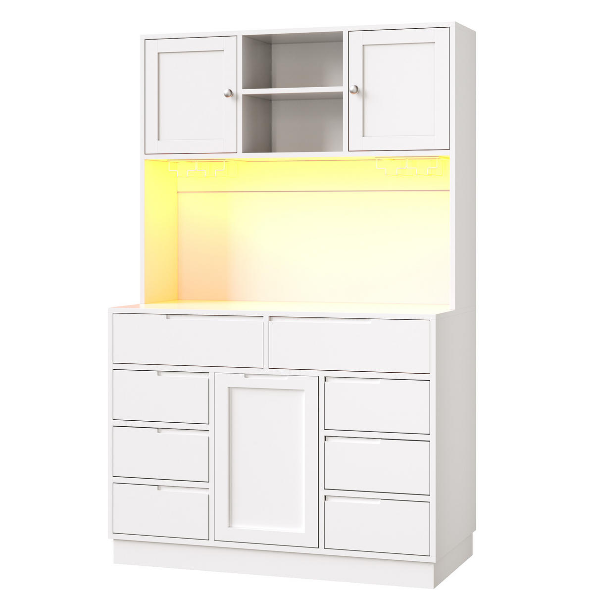 BUFFETSCHRANK Weiß 120/40/183.5 cm - Weiß, Holz (120/183.5/40cm) - PANGIVO