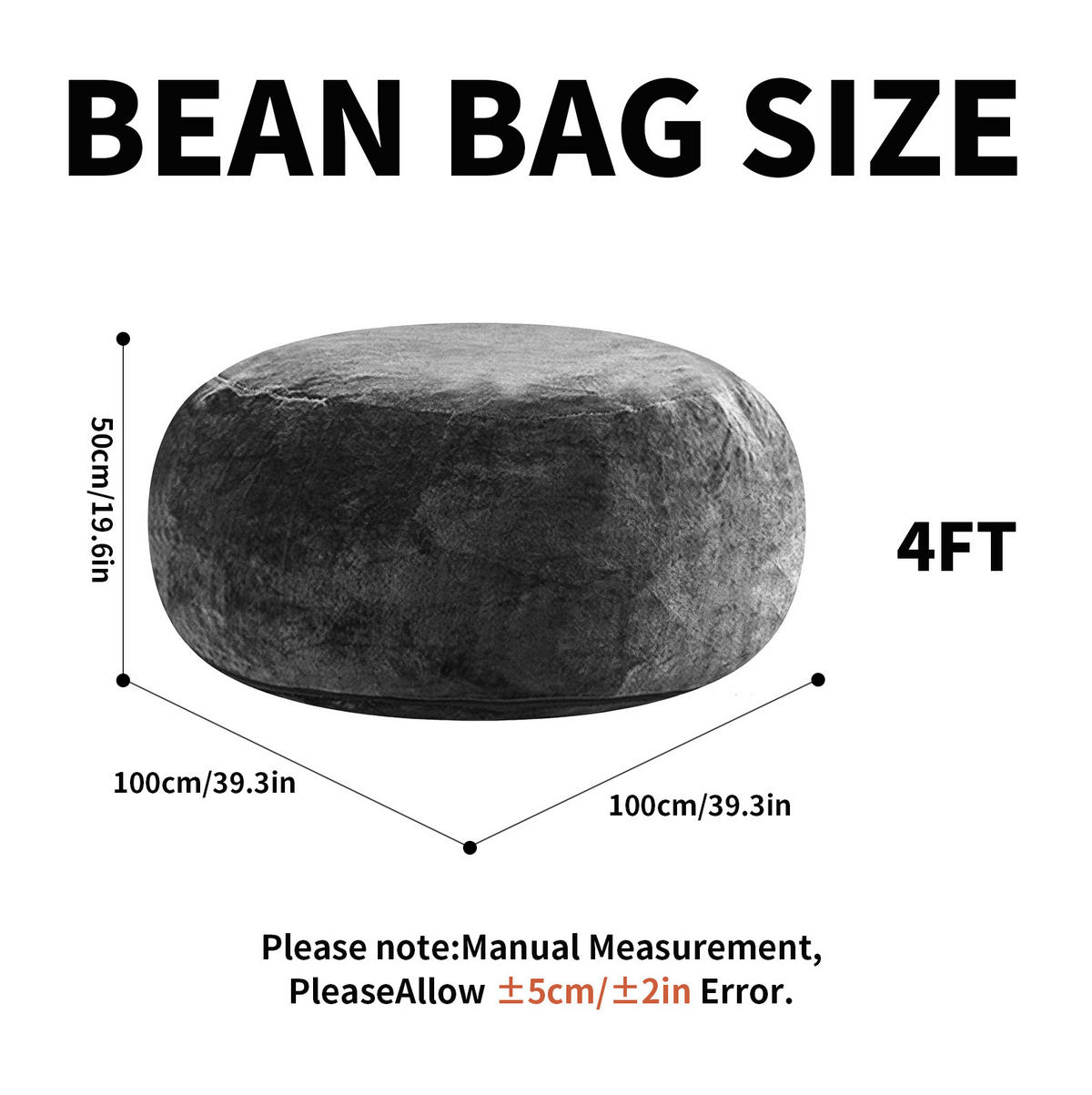 SITZSACKSOFA faltbar Dunkelgrau - Dunkelgrau, Kunststoff (100/50/100cm) - Beauniv