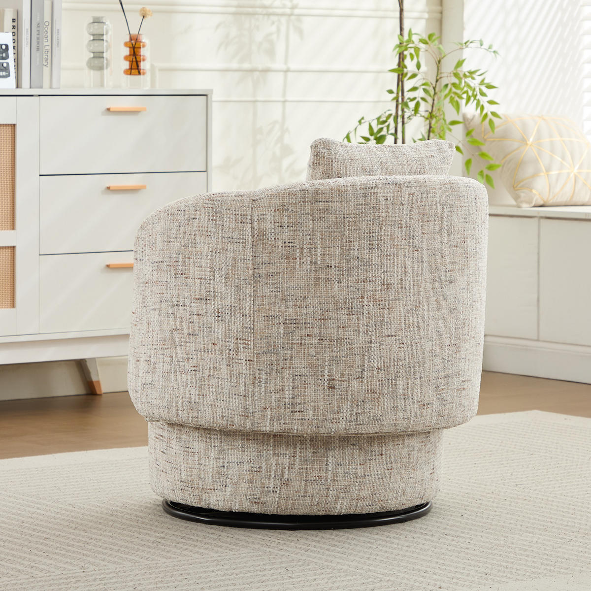 SESSEL 360° drehbar mit Stauraum, DE-42204, Blau - Creme, Holzwerkstoff (66.5/76/72.5cm) - ComfortXL