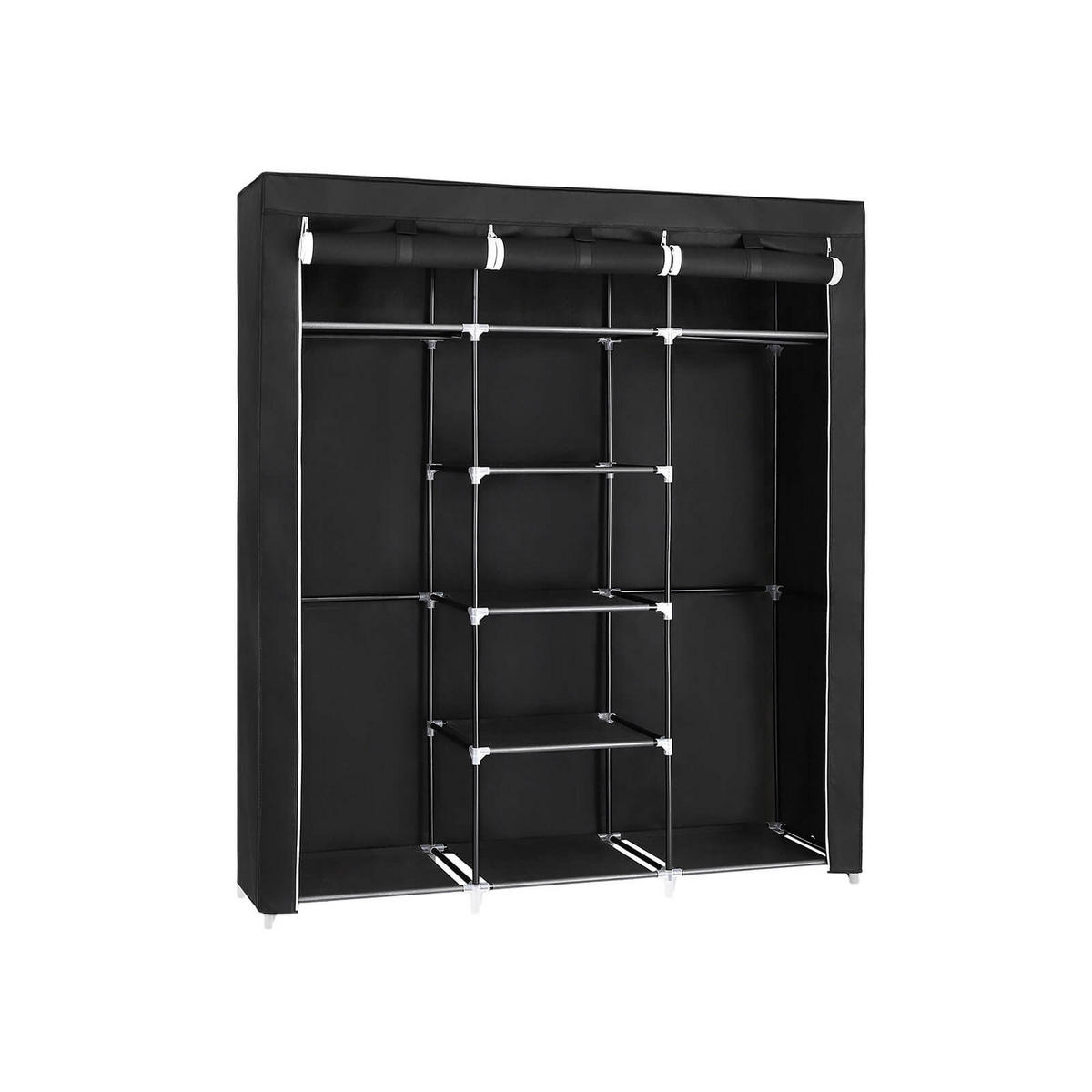 STOFFSCHRANK KLEIDERSCHRANK - Schwarz, Textil (45/150cm) - Hansiro