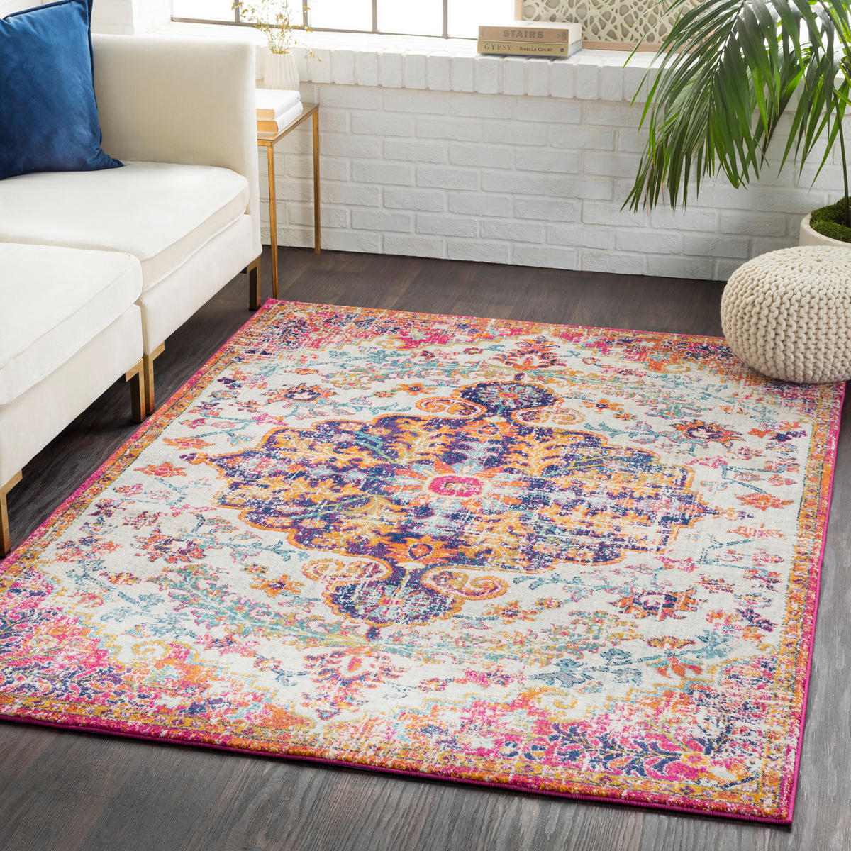 VINTAGE-TEPPICH 160/220 cm Mehrfarbig - Multicolor/Orange, Naturmaterialien/Textil (160/220cm) - LIVABLISS