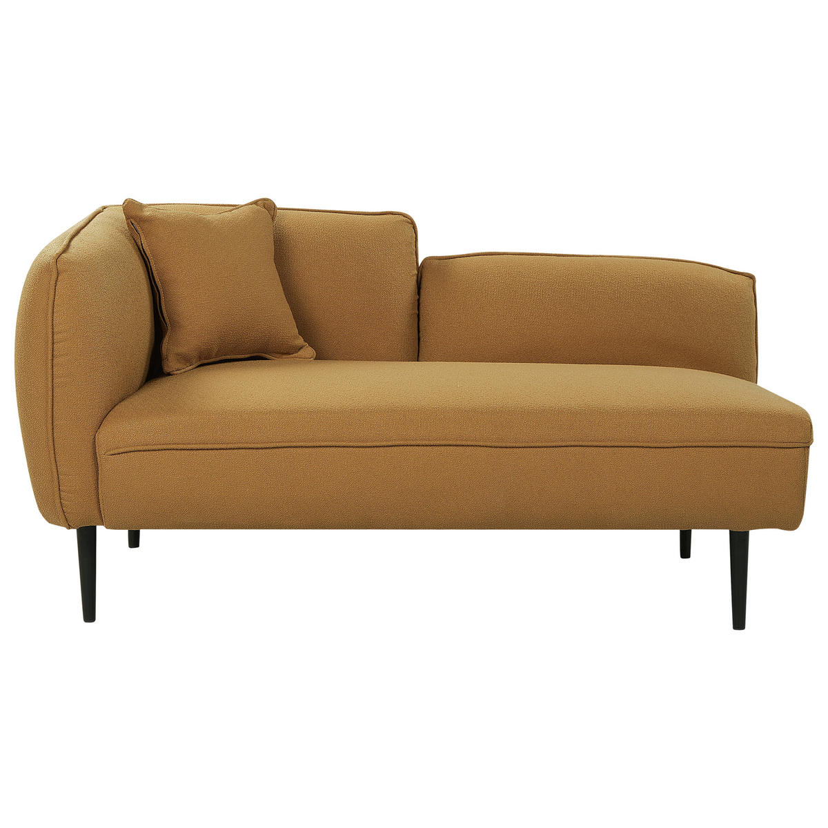 ČALOUNĚNÉ LEHÁTKO CHAISE LONGUE LEVOSTRANNÉ Bouclé Hořčicově žluté Chevannes - černá/žlutá, textil (138/74/77cm) - Beliani