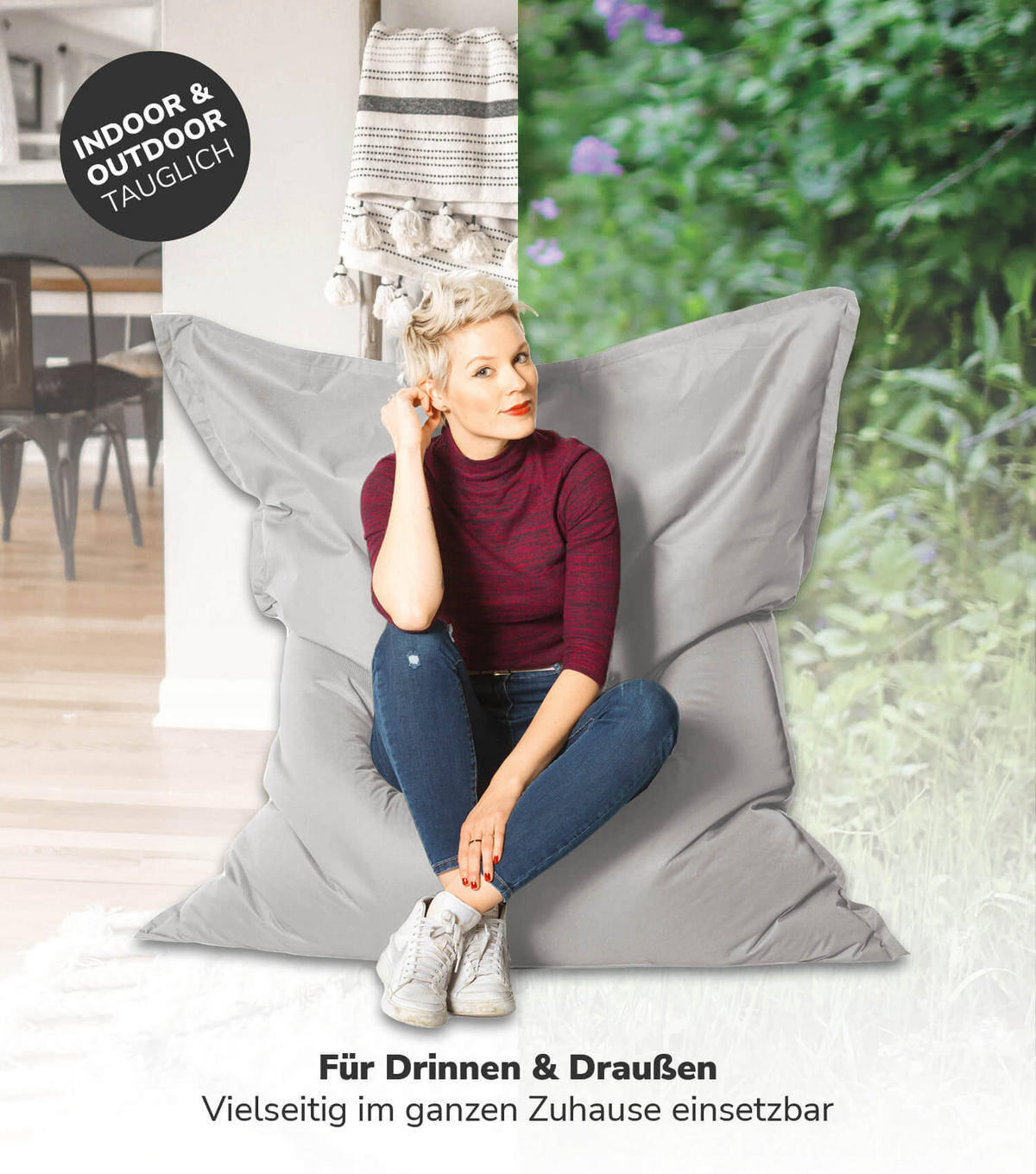 SITZSACK XXL Der Große - Grau, Textil (130/170/20cm) - Mokebo