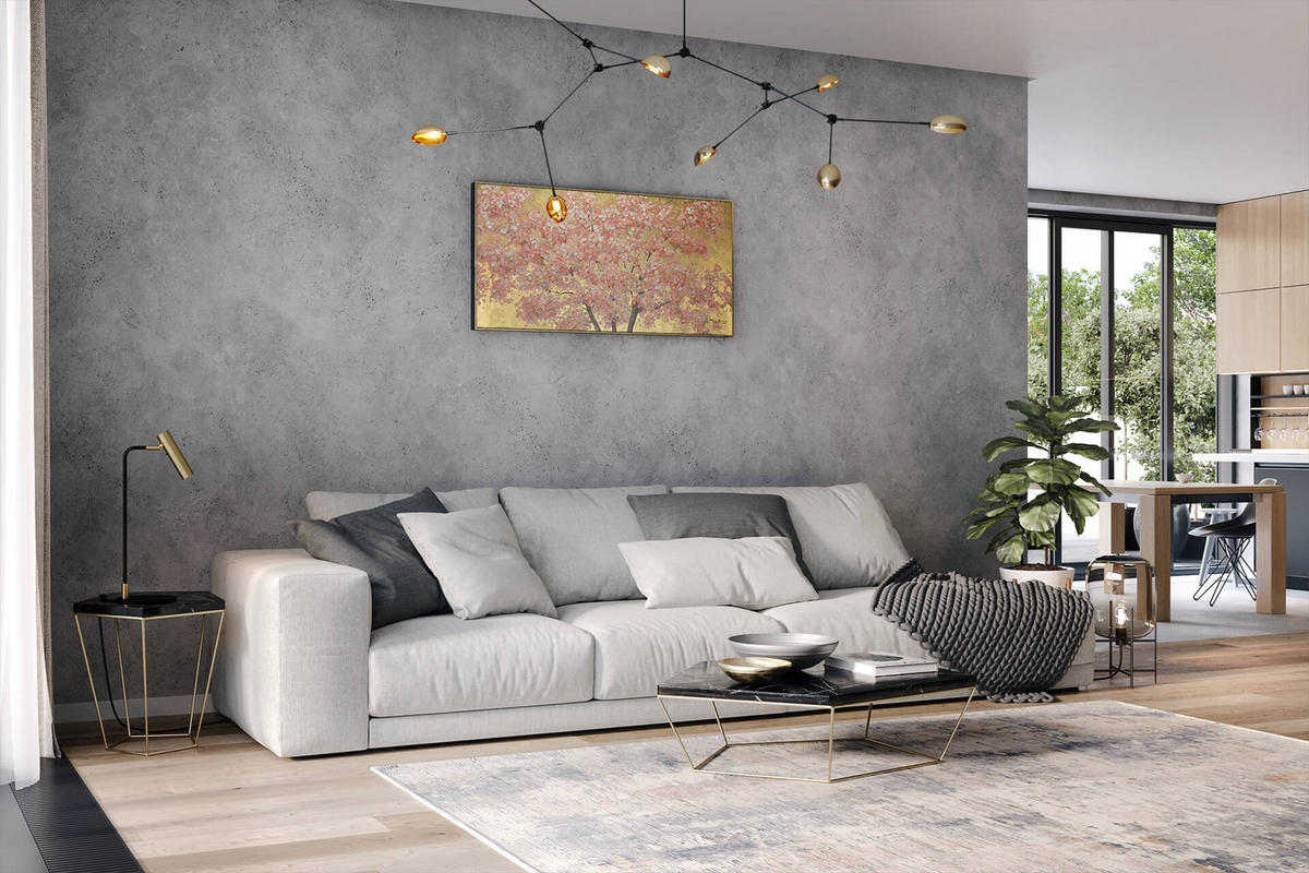 ÖLGEMÄLDE 120/60 cm - Pink/Braun, Holz/Textil (120/60cm) - KUNSTLOFT