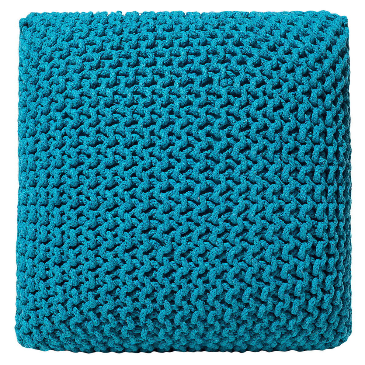 POUF Conrad 50/50/31 cm - Blau, Naturmaterialen/Textil (50/31/50cm) - Beliani