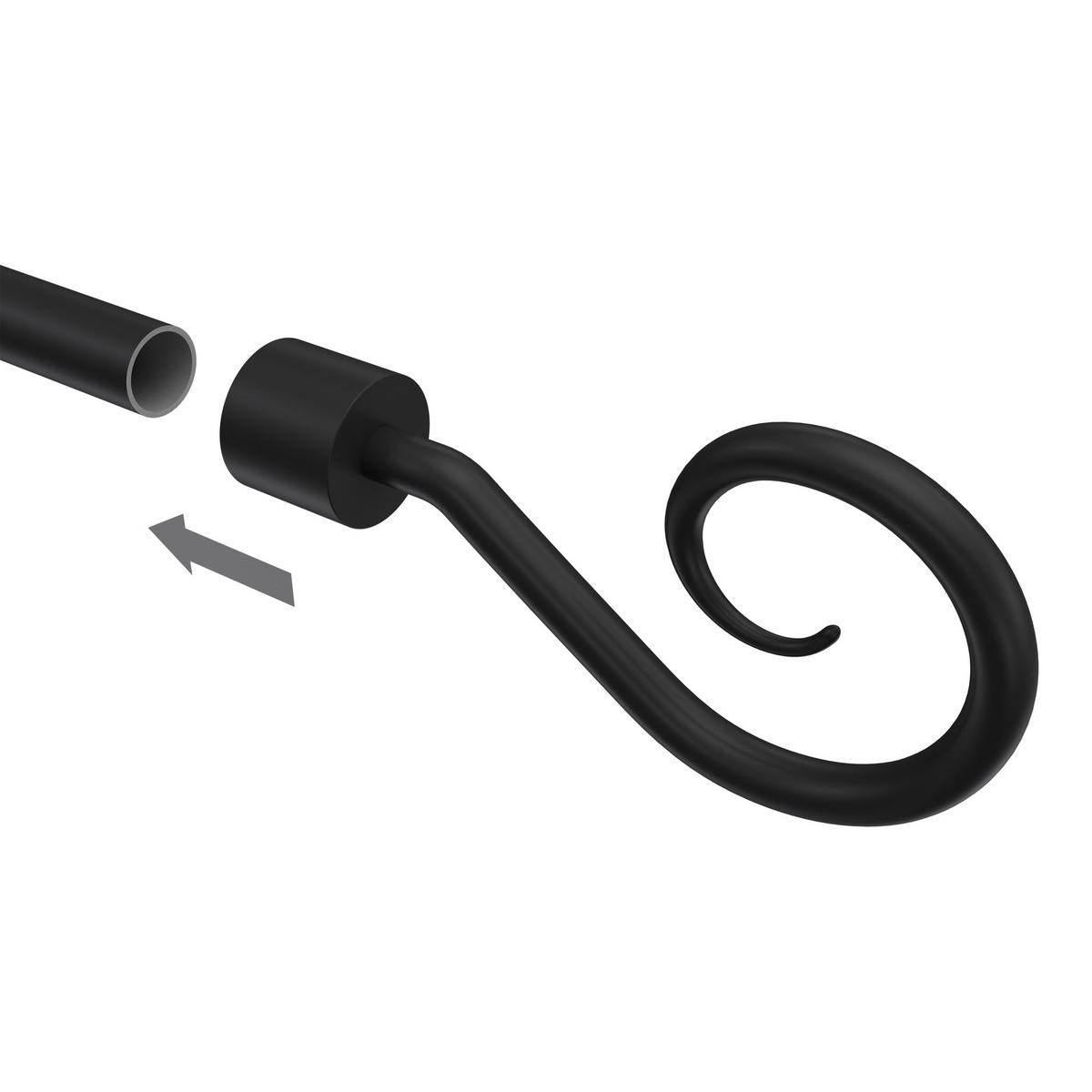 ENDSTÜCKE FÜR TELESKOP-GARDINENSTANGEN Helix 16/13 mm Ø Schwarz, Packung 2 Stück - Schwarz, Kunststoff (12.2/6.3/6.3cm) - INTERDECO