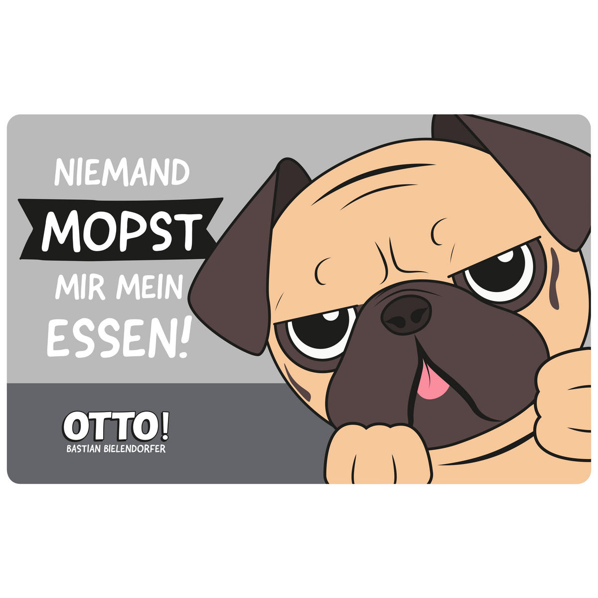 BROTDOSE Bastian Bielendorfer Otto! Niemand mopst mir mein Essen! Schwarz 17,5 x 12,8 x 6,9 cm - Schwarz, Kunststoff (17.5/6.9/12.8cm) - United Labels