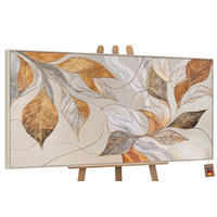 GEMÄLDE Natürliche Verzierung Schattenfugenrahmen Beige 120x60 cm - Beige, Holz (120/60cm) - YS-art gallery